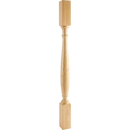 Hardware Resources 3" Wx3"Dx42"H Rubberwood Turned Post P1-3-42RW